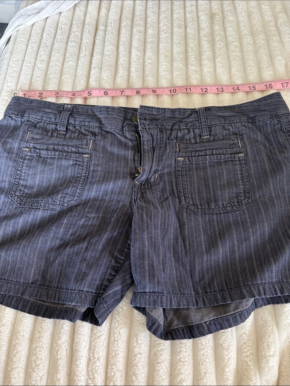 Vineyard Vines Navy Pinstripe Casual Denim-Style Shorts